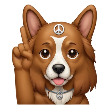 Dog holding the peace sign  sticker