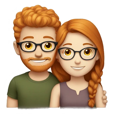 Ginger haired white girl and BROWN haired white boy with glasses hugging  sticker