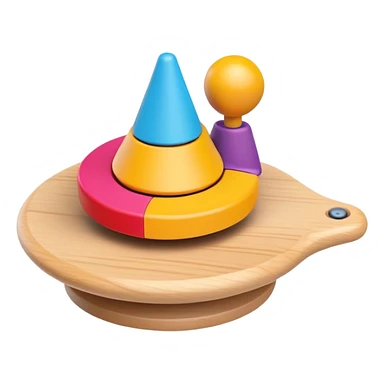 spinning top toy with motion lines, fun and friendly sticker