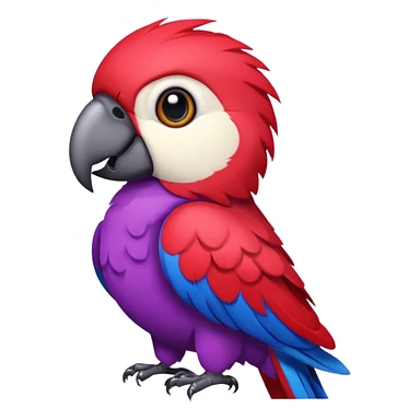 purple and red parrot  sticker