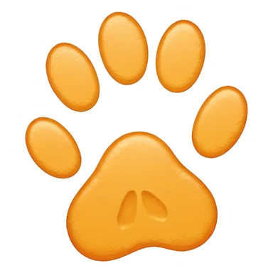 a very light pale pastel yellow-orange pawprint sticker