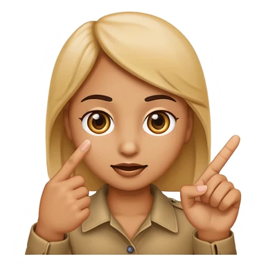 Emoji points to his eyes to create look at my eyes emoji sticker