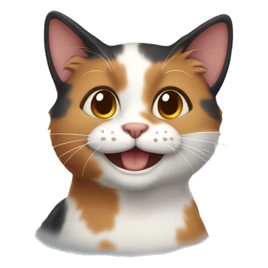Calico cat smiling sticker