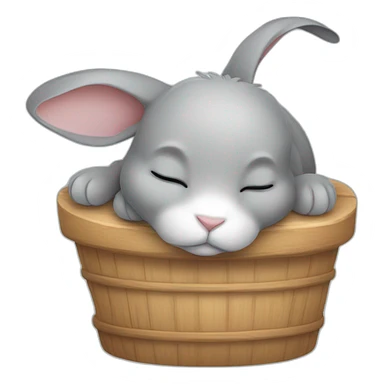 Sleeping grey little rabbit sticker