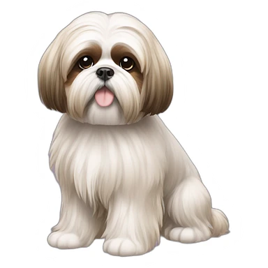 Dog Shih Tzu with long wool full-height sticker