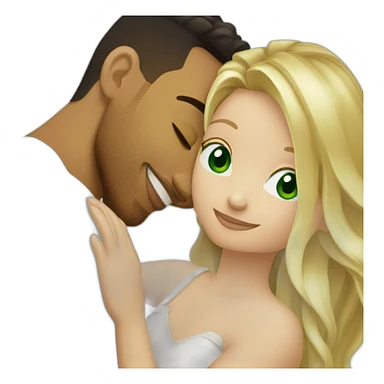 Romeo santos and blond girl green eyes hugging sticker