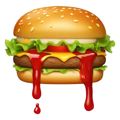 burger with dripping ketchup sticker