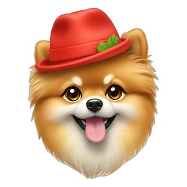 Pomeranian con gorrito sticker