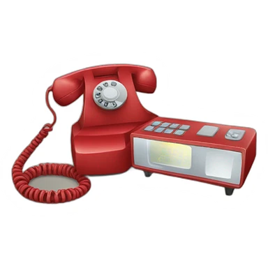 altes telefongerät rot sticker