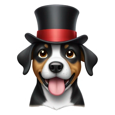 Dog with a top hat sticker