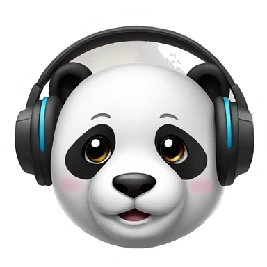panda with minimalistic style headphones sticker