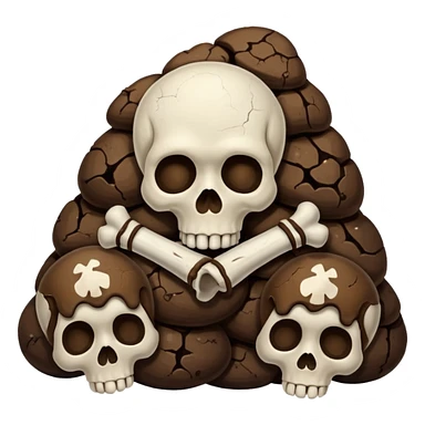 ((poop emoji))with  3 skulls sticker