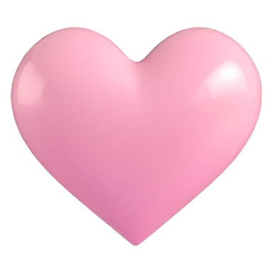 light pink heart glossy 3D look sticker