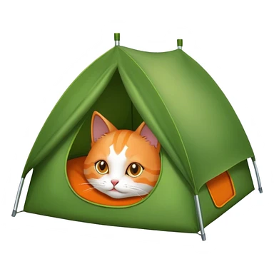 cat in green tent sticker