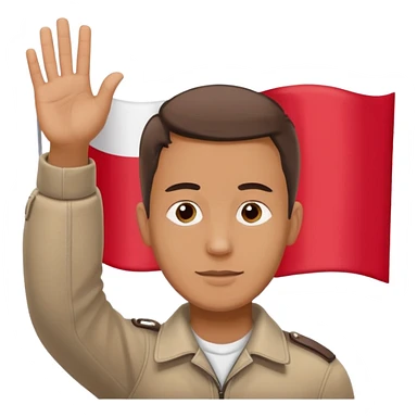 ultra realistic polish man with two-colored poland flag sticker