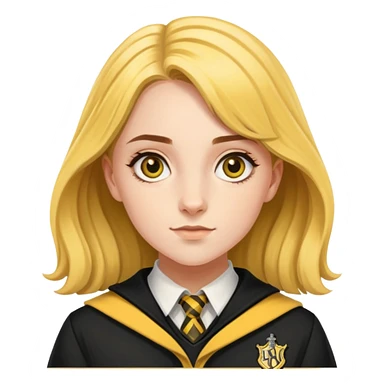 Charlotte Skeoch is hannah abbott in harry potter, wear hogwarts Hufflepuff uniform sticker