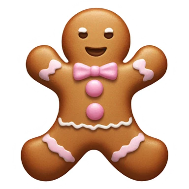 Gingerbread man with white and light pink details sticker