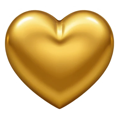 Full golden heart, real shape of heart  sticker