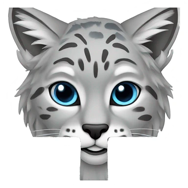 A blue lynx with a laptop sticker