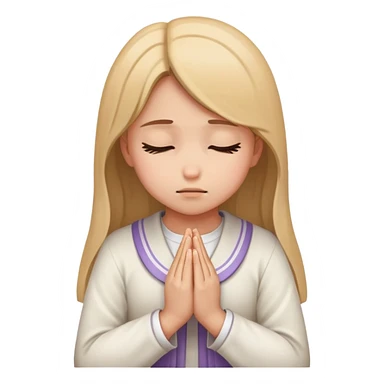 girl completely bowed praying sticker
