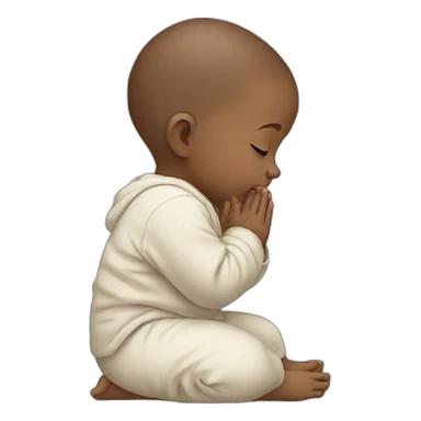 Baby Boy praying head down sticker