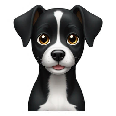 Black small dog with White spot sticker