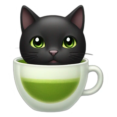 Black Cat matcha sticker