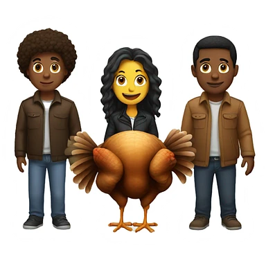 friends and turkey sticker
