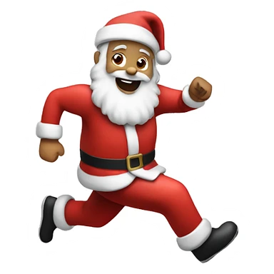 santa running, with a large stride and arms outstretched sticker