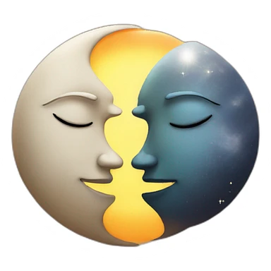 Sun and moon kissing sticker