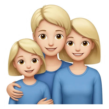 a young boy and a very young girl with their mother sticker