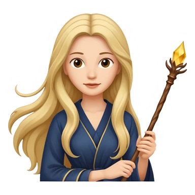 woman with long hair and a wand sticker