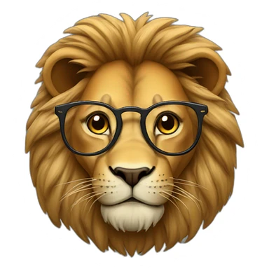 Lion with glasses sticker