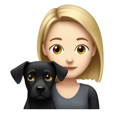 White Girl and black dog sticker
