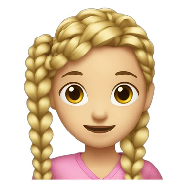 girl braiding hair sticker