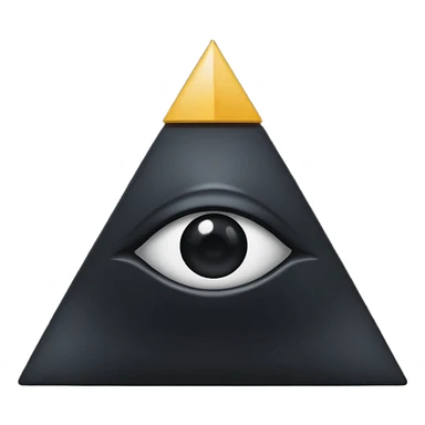 pyramide noir avec un oeil au centre et des taches noir sur toutes les extrémités comme un brouillard noir sticker