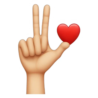 Mix middle finger emoji with red heart emoji sticker