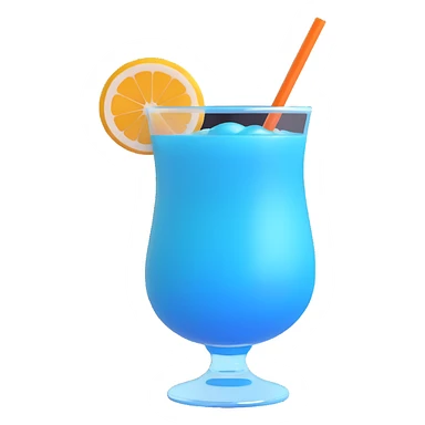 blue curaçao tropical cocktail in a hurricane glass sticker