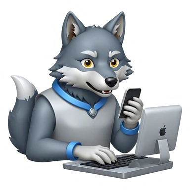 Wolf on computer sticker