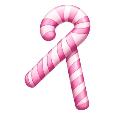Pastel pink candy cane with bow  sticker