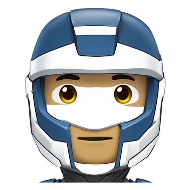 Halo Spartan anime blue armor sticker