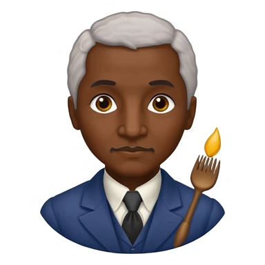 George Washington Carver with dark brown hair sticker