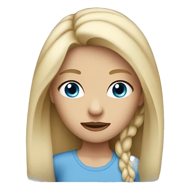girl with blonde hair and grey/blue eyes with one eye twitching sticker