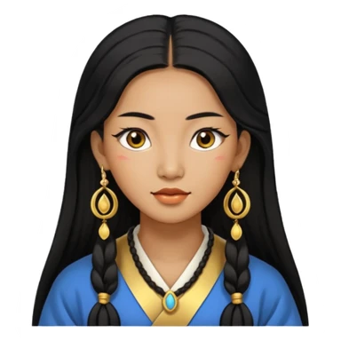 ancient korean woman with earrring sticker