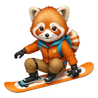 Snowboarder Red Panda sticker