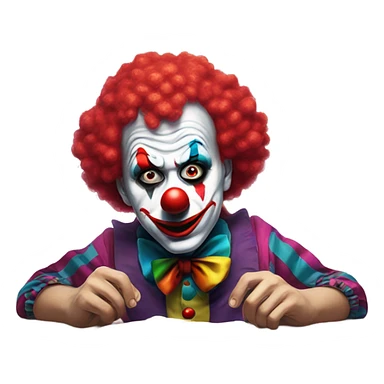 Sad emoji clown loses money at casino sticker