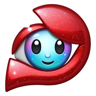 red glitter cyberpunk light sticker