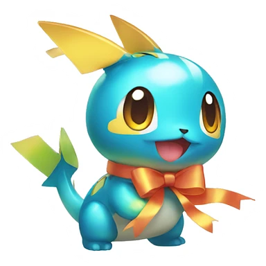 Shiny colorful Pokémon with ribbons sticker