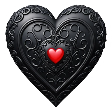 3d goth heart sticker