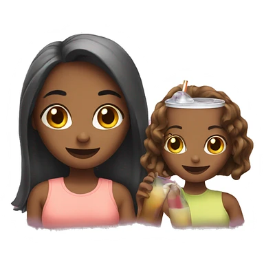 Girls hanging out with drinks sticker